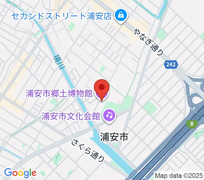 浦安市郷土博物館の地図