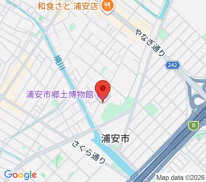 浦安市郷土博物館の地図