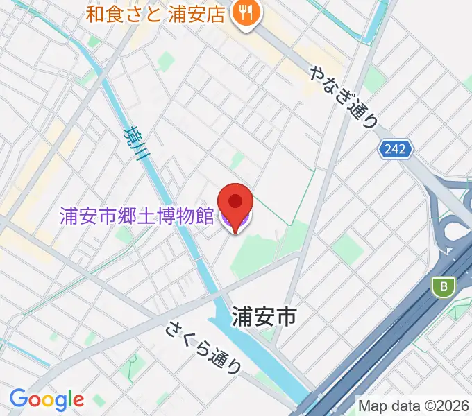 浦安市郷土博物館の地図