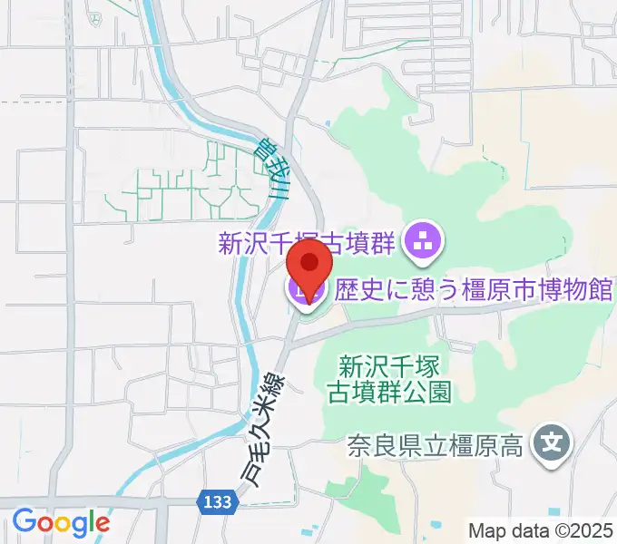 歴史に憩う橿原市博物館の地図
