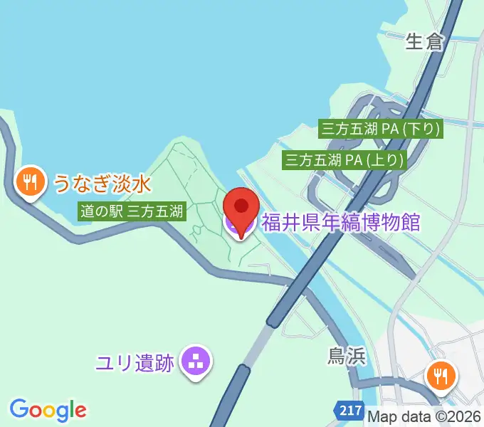 福井県年縞博物館の地図