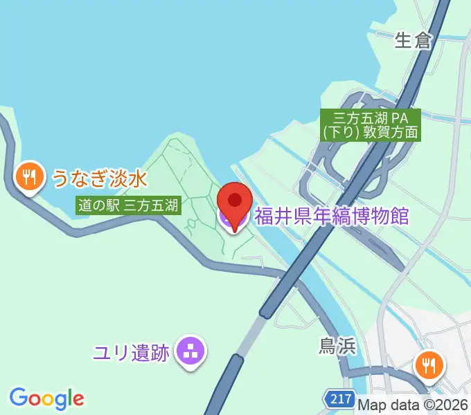 福井県年縞博物館の地図
