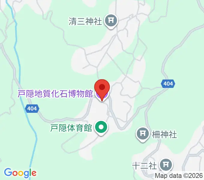 戸隠地質化石博物館の地図