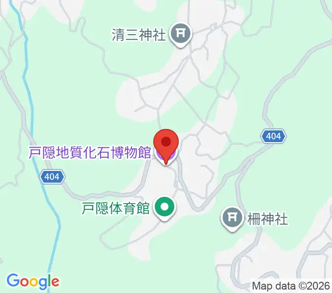 戸隠地質化石博物館の地図