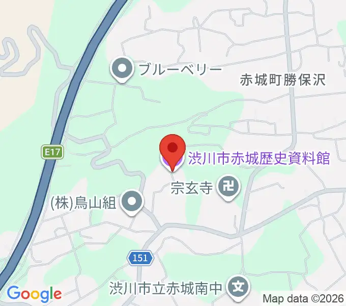 渋川市赤城歴史資料館の地図