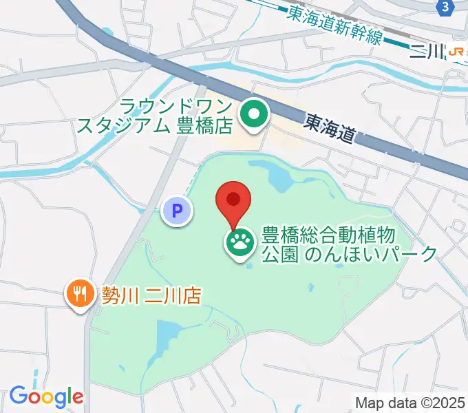 豊橋市自然史博物館の地図