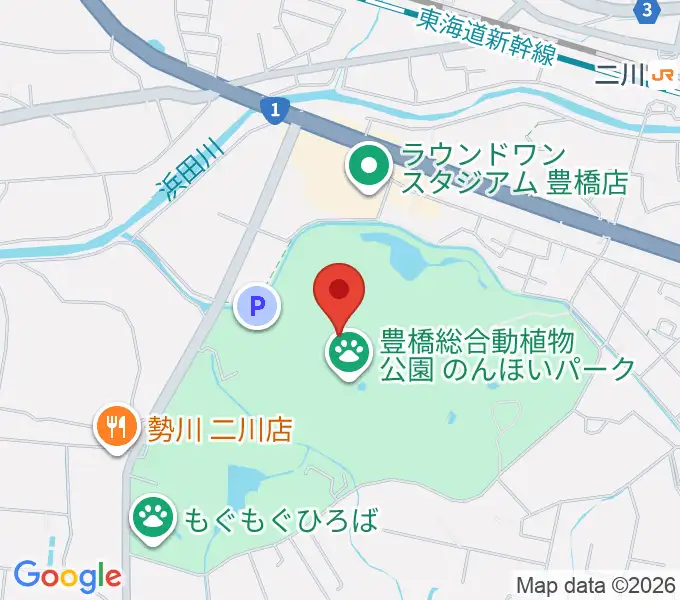 豊橋市自然史博物館の地図