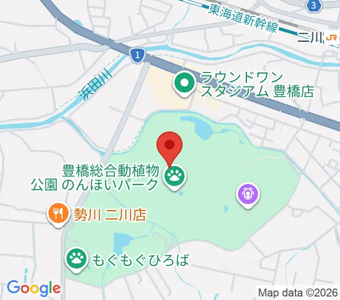 豊橋市自然史博物館の地図