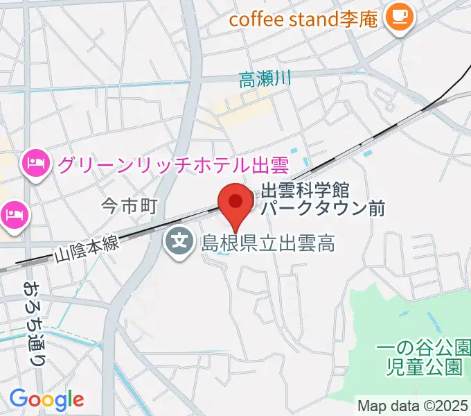 出雲科学館の地図