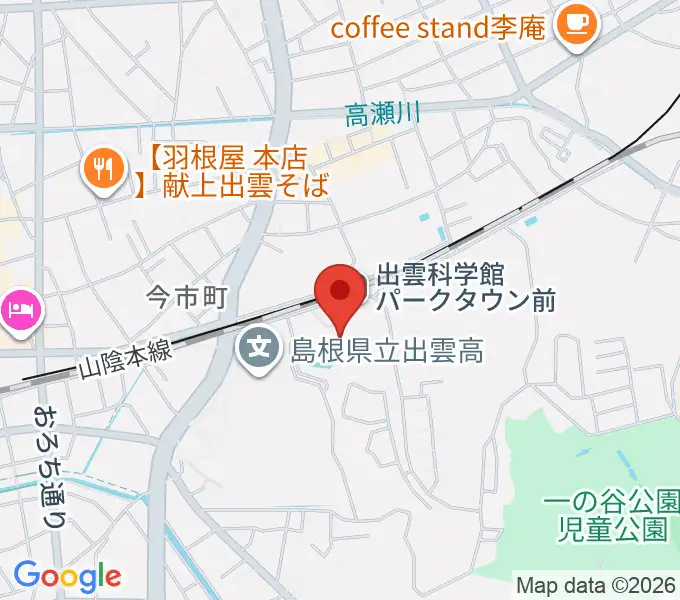 出雲科学館の地図