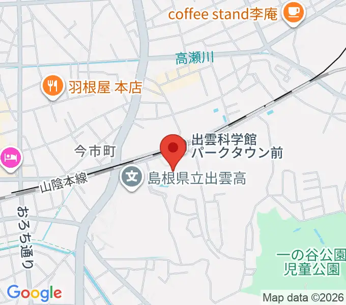 出雲科学館の地図