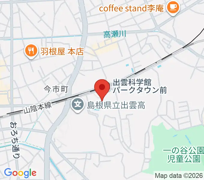 出雲科学館の地図