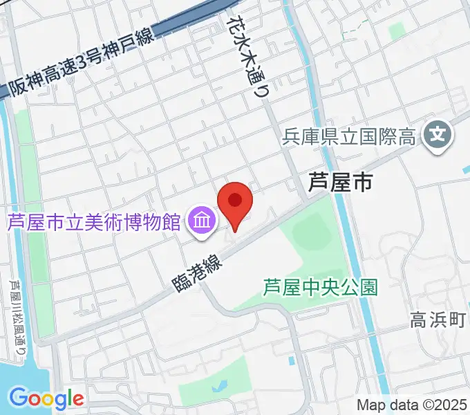 芦屋市谷崎潤一郎記念館の地図