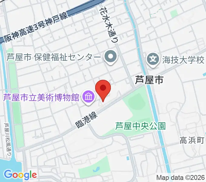 芦屋市谷崎潤一郎記念館の地図