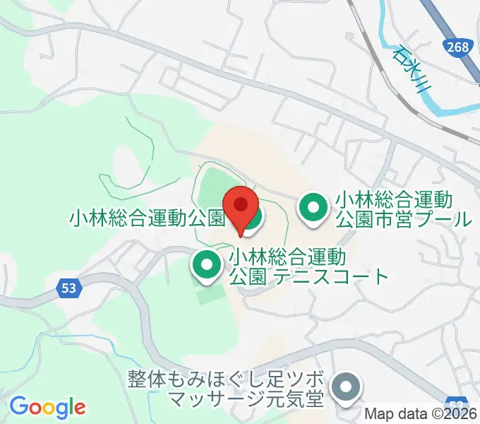 ひいらぎ陸上競技場の地図