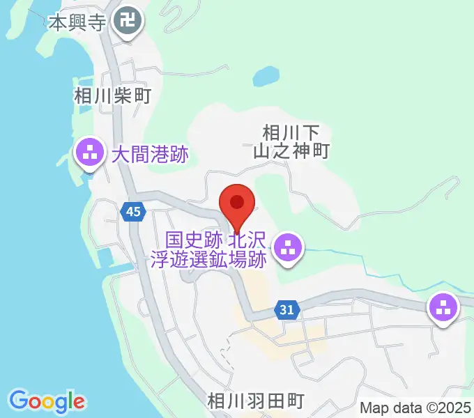 相川郷土博物館の地図