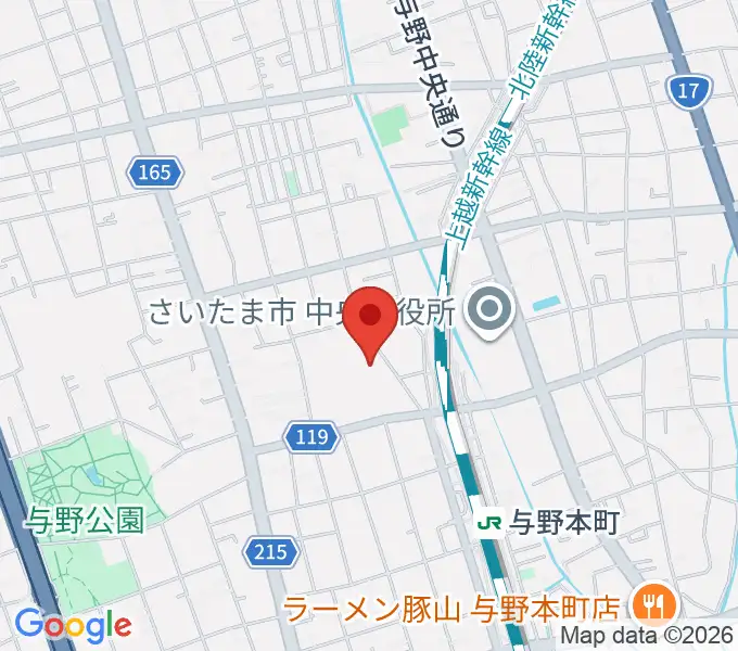与野郷土資料館の地図
