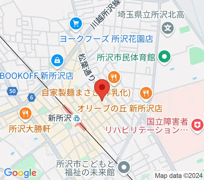 サウンドスタジオ フェスタ新所沢店の地図