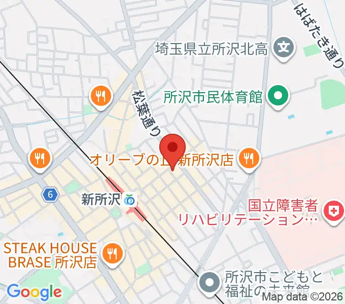 サウンドスタジオ フェスタ新所沢店の地図