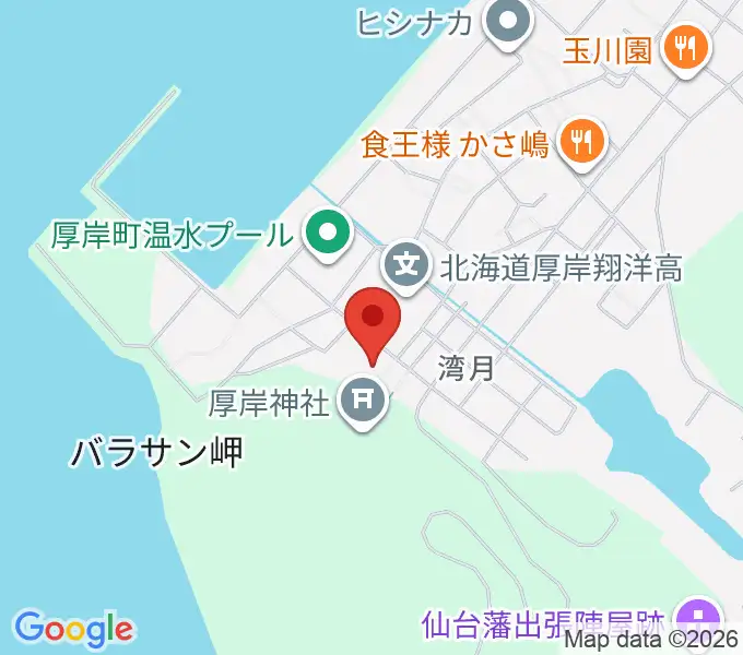 厚岸町郷土館の地図