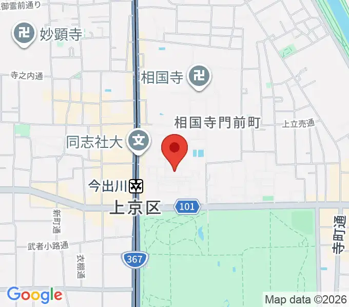 ハリス理化学館同志社ギャラリーの地図