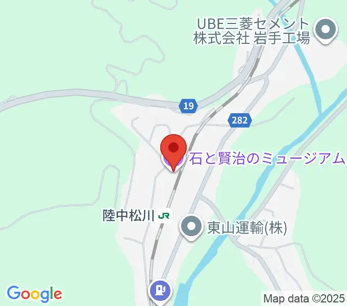 石と賢治のミュージアムの地図