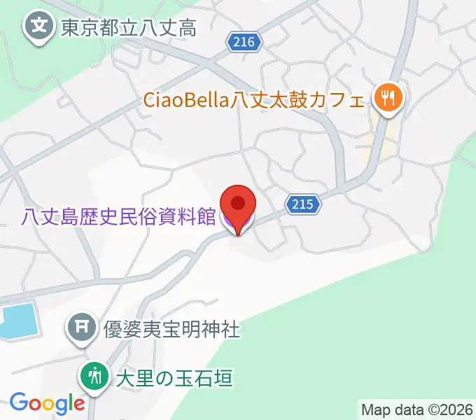 八丈島歴史民俗資料館の地図
