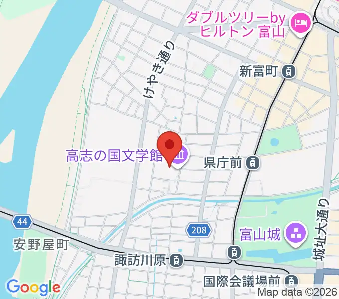 高志の国文学館の地図