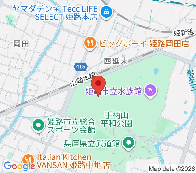 大和工業アリーナ姫路の地図