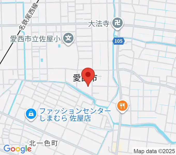 愛西市文化会館の地図