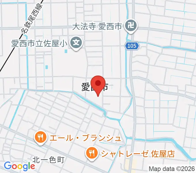 愛西市文化会館の地図
