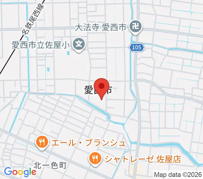 愛西市文化会館の地図