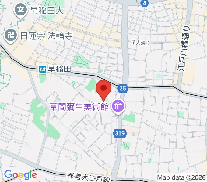 新宿区立漱石山房記念館の地図