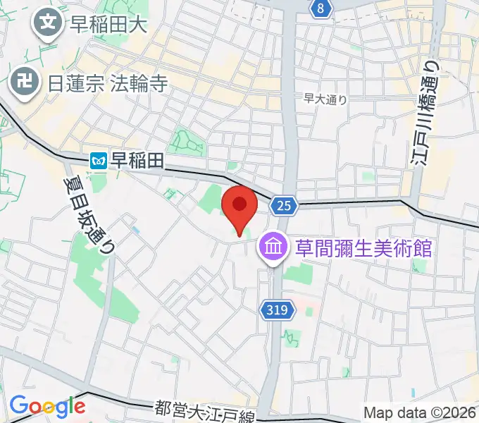 新宿区立漱石山房記念館の地図