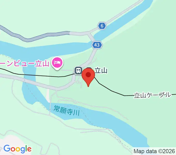 富山県立山カルデラ砂防博物館の地図