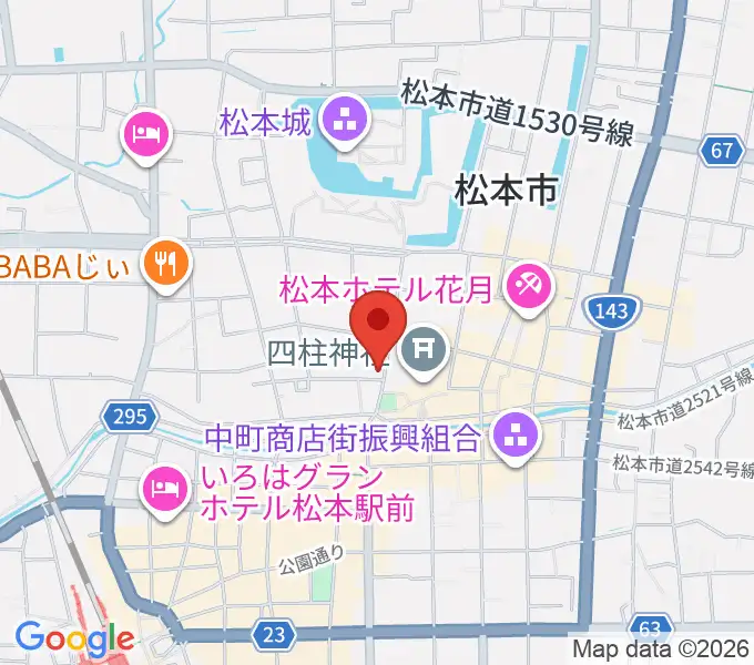松本市立博物館の地図