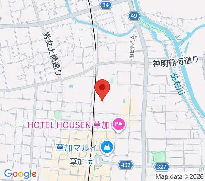 草加市立歴史民俗資料館の地図