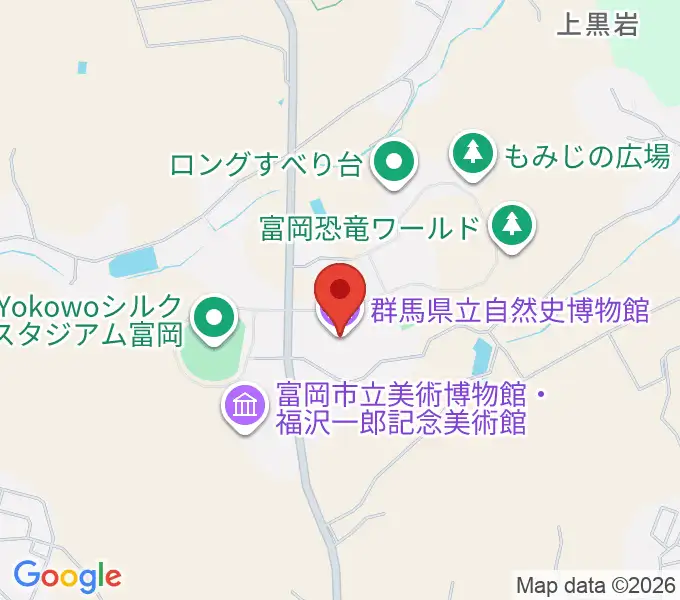 群馬県立自然史博物館の地図
