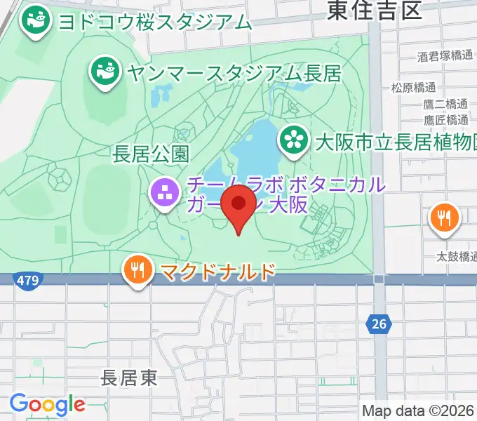 大阪市立自然史博物館の地図