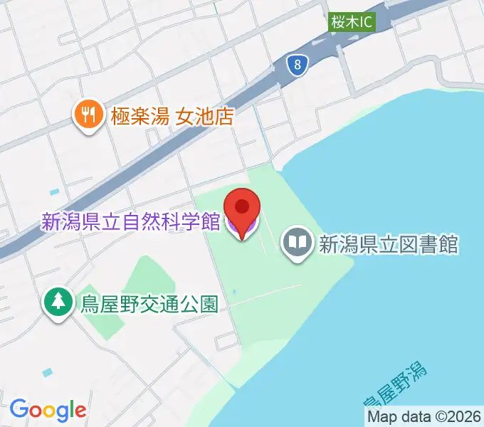 新潟県立自然科学館の地図