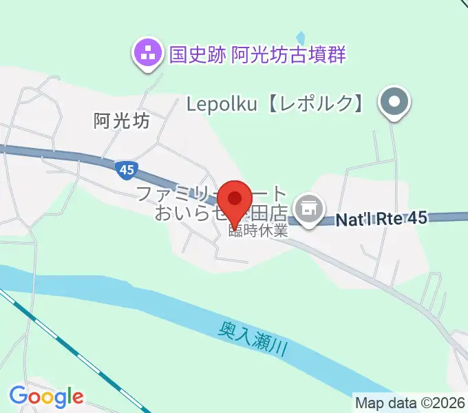 おいらせ阿光坊古墳館の地図
