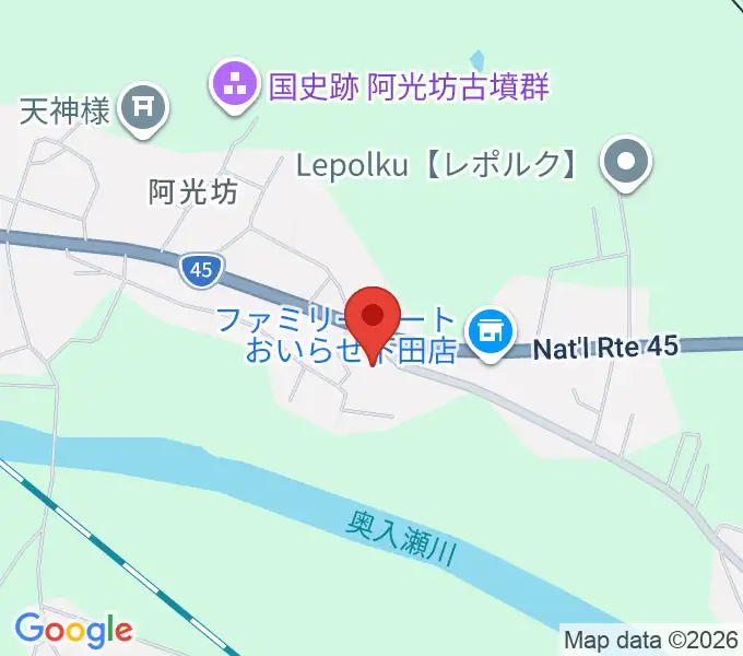 おいらせ阿光坊古墳館の地図