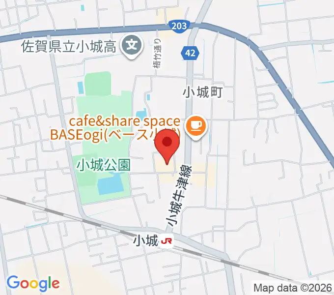 小城市立歴史資料館の地図
