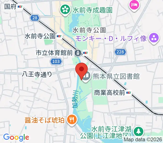 くまもと文学・歴史館の地図