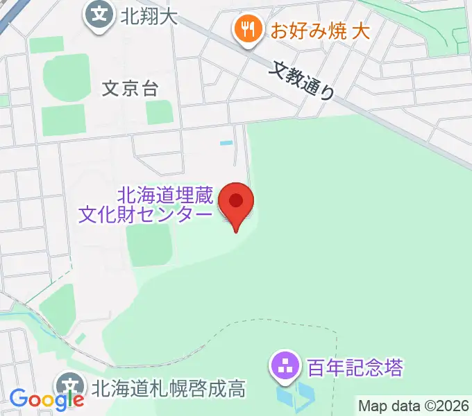 北海道立埋蔵文化財センターの地図