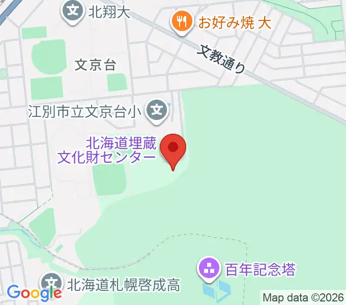 北海道立埋蔵文化財センターの地図