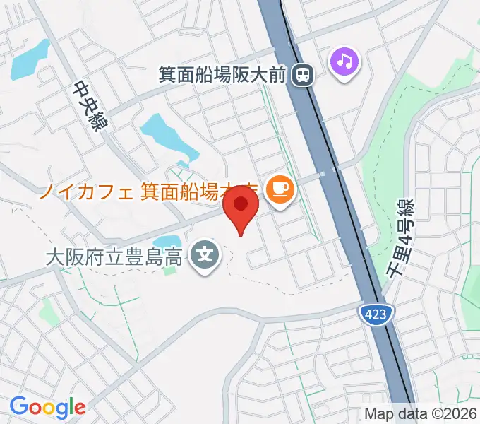 箕面市立郷土資料館の地図