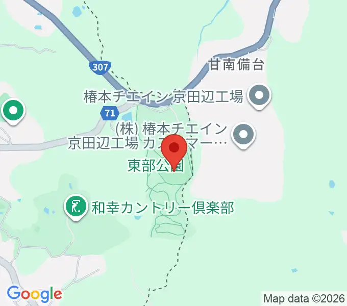 日本カタンひらかたエナジー東部スタジアムの地図