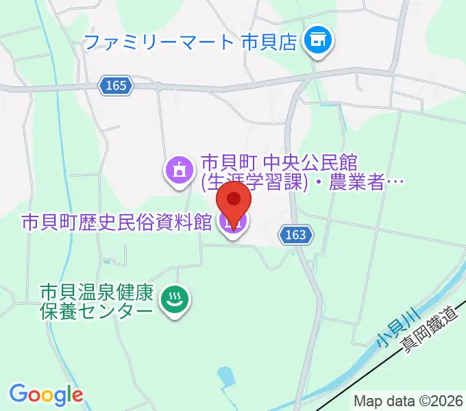 市貝町立歴史民俗資料館の地図