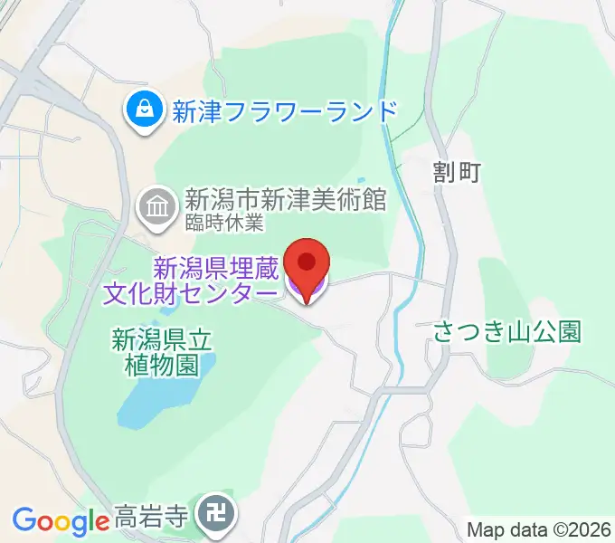 新潟県埋蔵文化財センターの地図